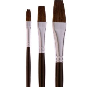 4908 Flat, Short Handle Sabeline Watercolor Brush