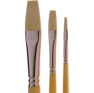 2050 Finest Quality Flat White Bristle Artist Brush